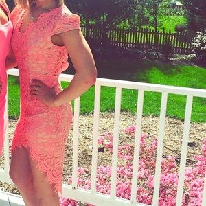 Pink lace dress